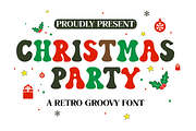 Christmas Party - Retro Font, a Sans Serif Font by Mini_World (Thumbnail 1 of 5)