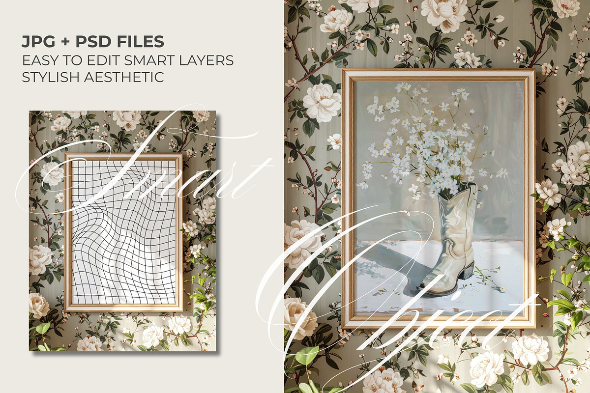 Floral Frame Mockup Smart Layers PSD, a Merchandise Mockup by Honey Island Studio (Photo 3 of 3)