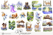 100 bluebell woods clip art, a Seasonal Illustration by Poppy Lane Studio (Thumbnail 8 of 10)