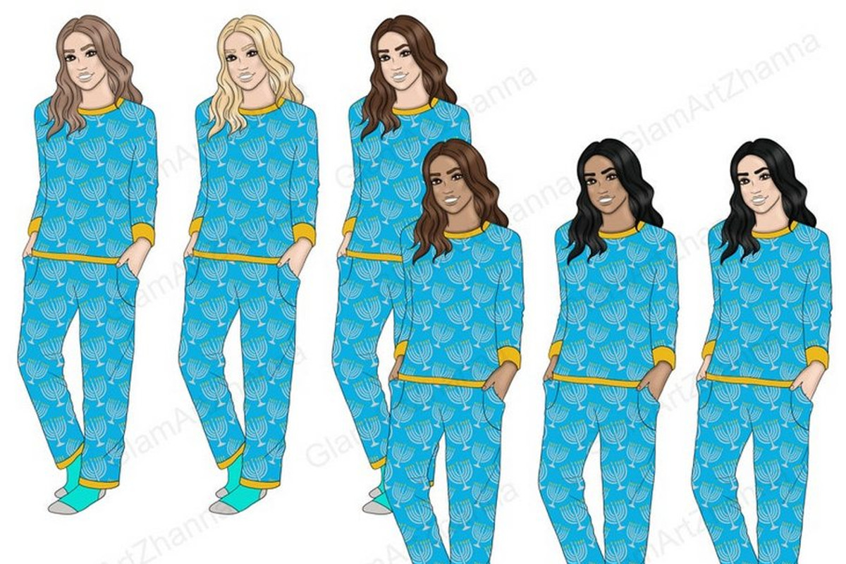 Hanukkah Girls Clipart, a Person Illustration by GlamArtZhanna (Photo 4 of 4)