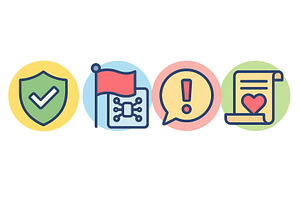 Digital icons representing safety, a Technology Illustration by ZinetroN