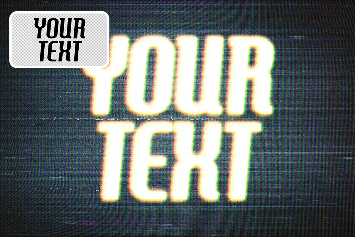 Retro VHS Text Effect, a Layer Style Add-On by dokudokunomi
