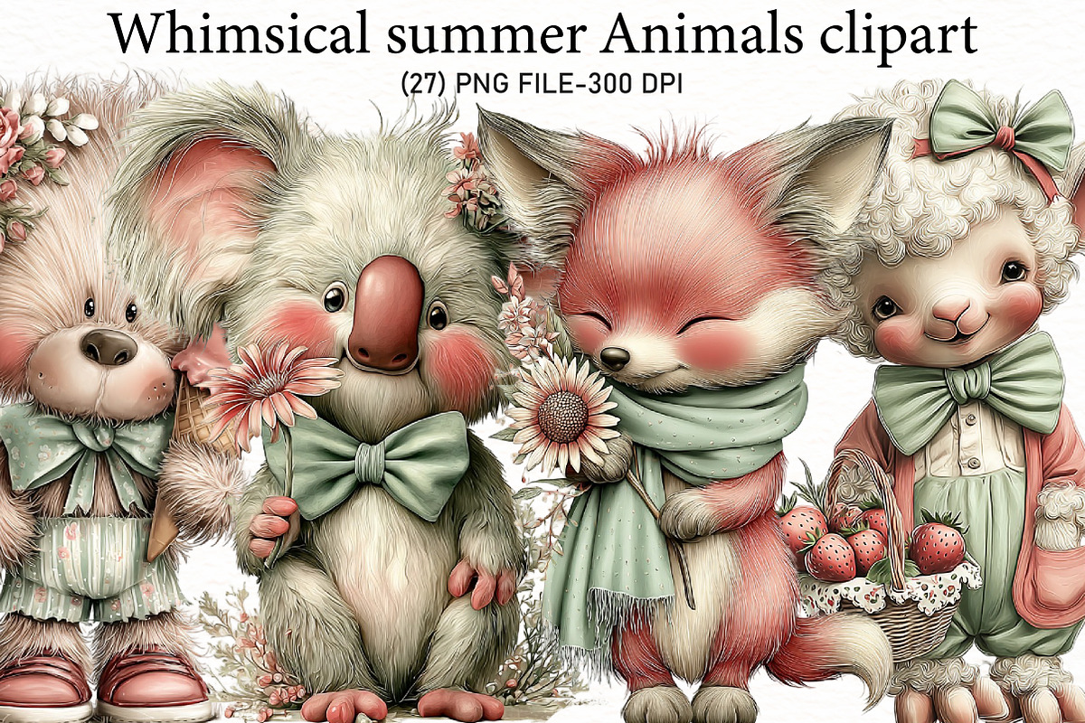 Whimsical summer Animals clipart, an Illustration by Designworld (Photo 1 of 6)