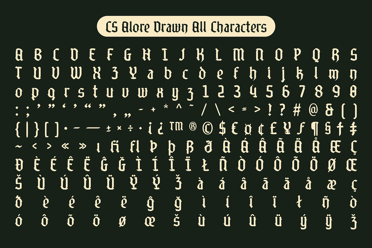 CS Alore Drawn, a Blackletter Font by Craft Supply Co. (Photo 8 of 8)