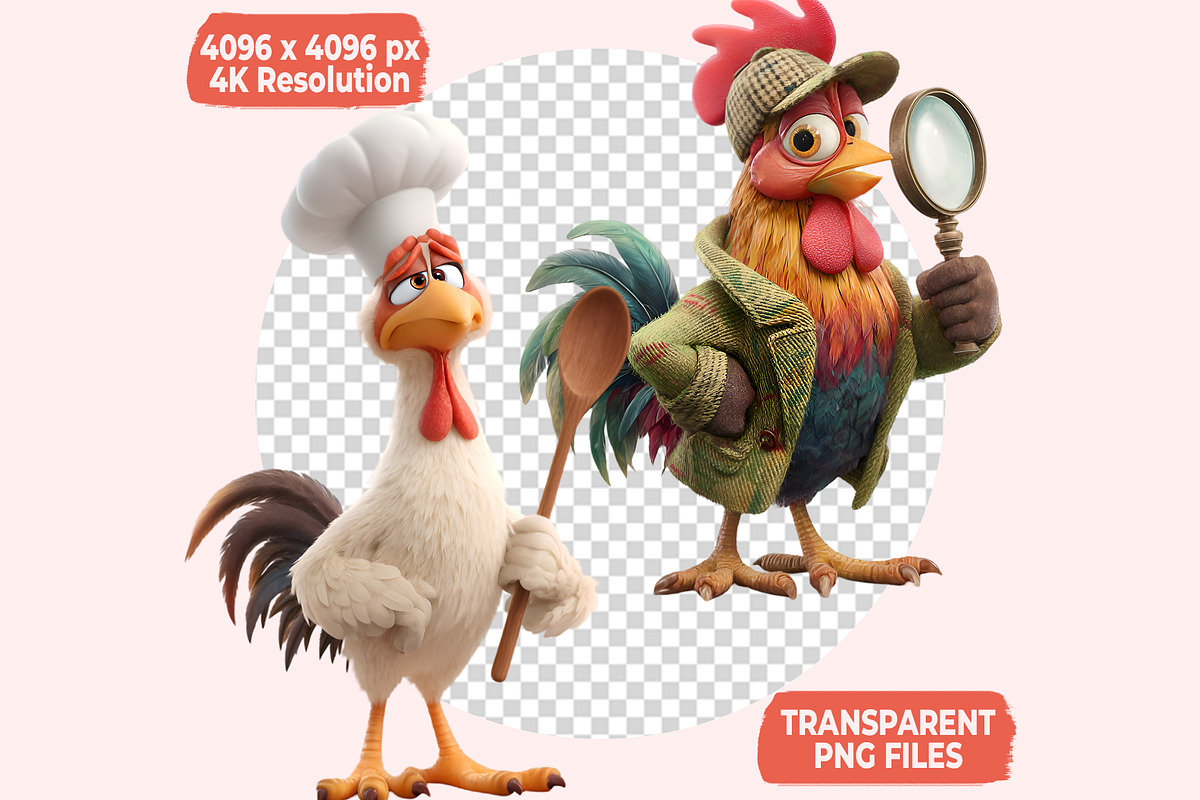 Rooster PNG Clipart Bundle, a Graphic by M9 Design (Photo 8 of 9)
