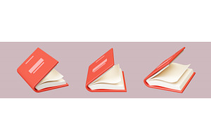 Open Book With Red Hardcover And