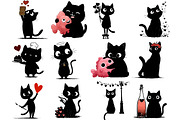 Whimsical Valentine Black Cat, an Illustration by DreamArtGraphic (Thumbnail 4 of 4)
