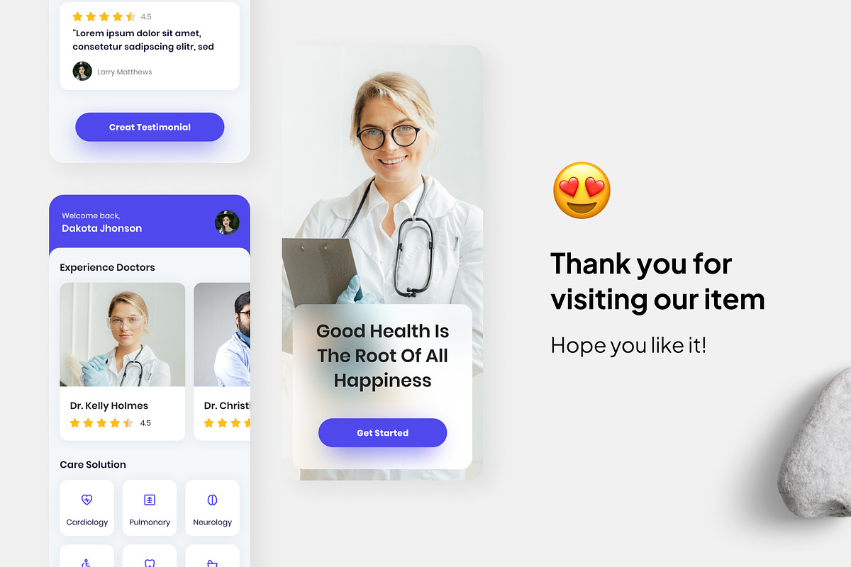 Salud - Health Care Solutions App, an UI Kit Template by Panen Creative (Photo 3 of 3)