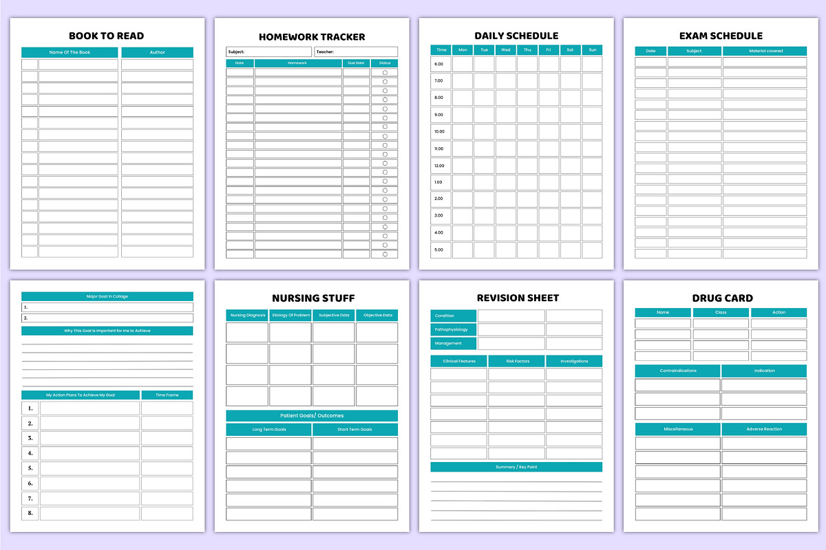 2026 Nursing Student Organizer Canva, a Stationery Template by Mustafiz (Photo 4 of 7)
