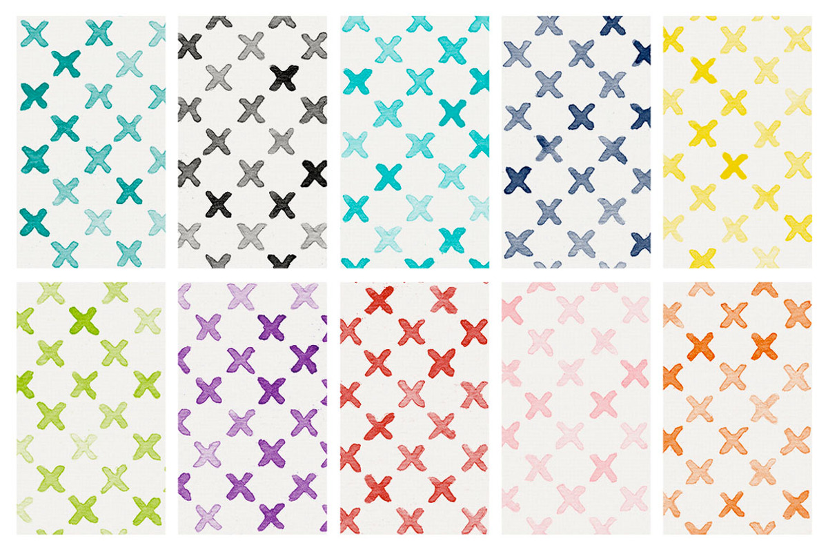 55 Watercolor Patterns preview 7