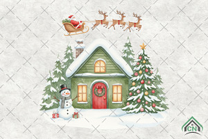Christmas House PNG, an Illustration by Craft Nest