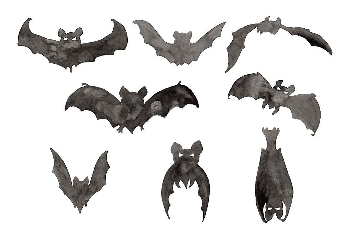 Halloween Bat Watercolor Clipart, an Object Graphic by NaliaArt