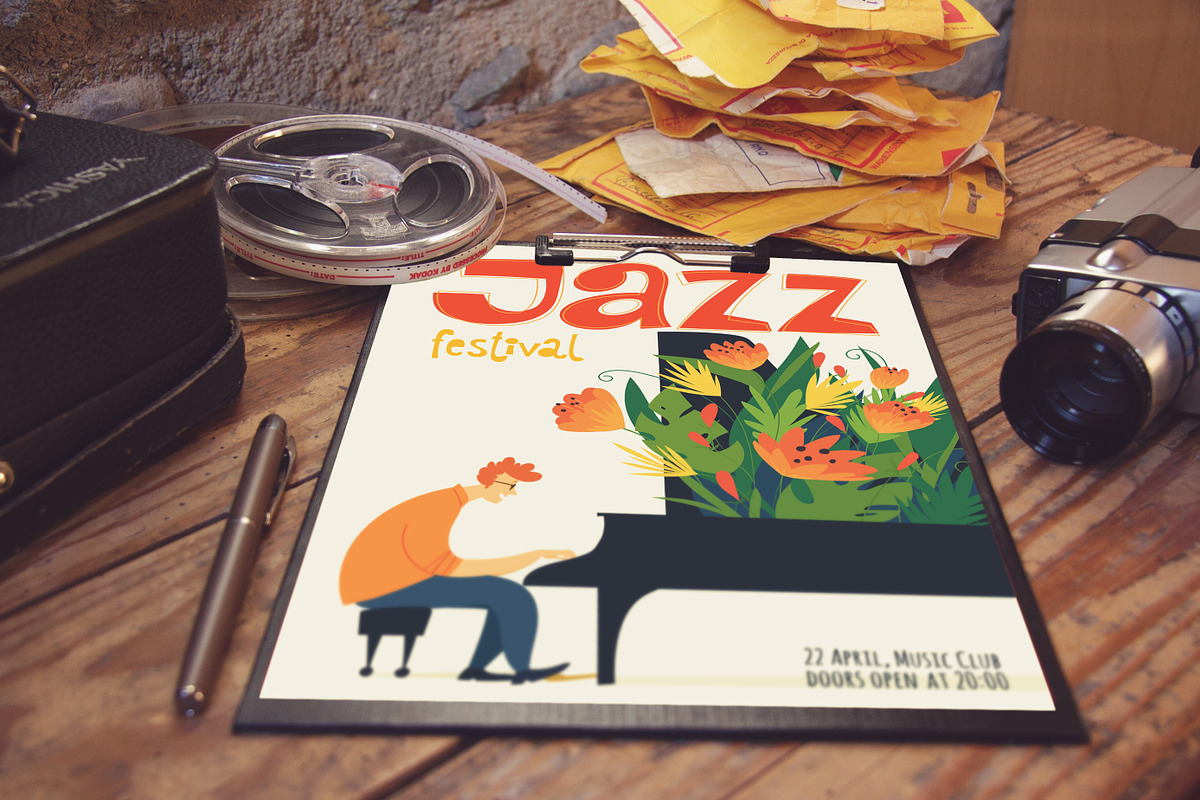 4 Unique Jazz Poster Designs, an Illustration by Giraffarte (Photo 5 of 6)