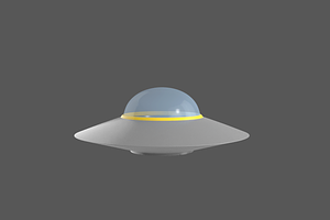 Flying Saucer UFO Simple High LowPol