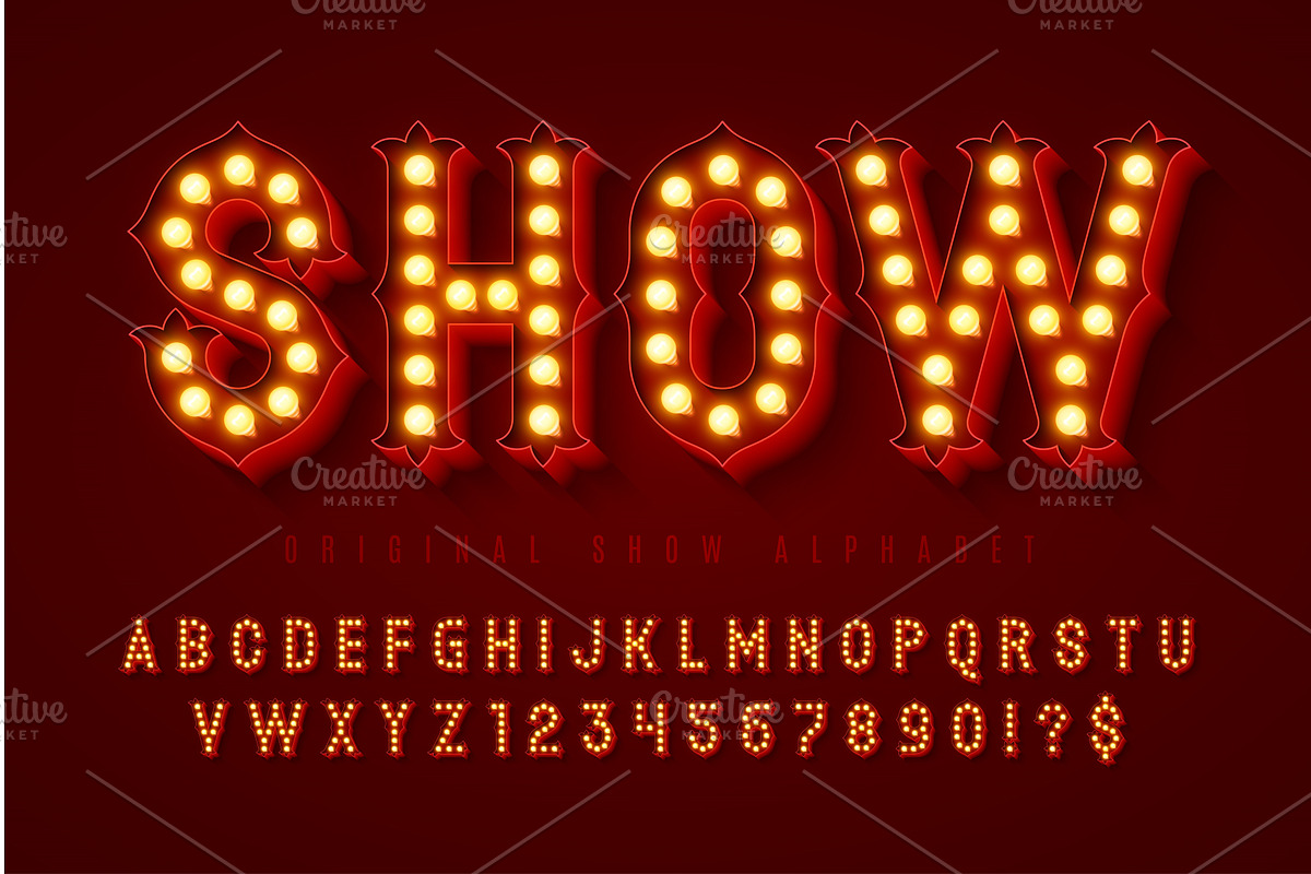 Retro circus alphabet design, an Illustration by RevelStockart