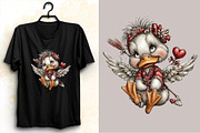 Whimsical Valentine Duck Clipart Bun, an Illustration by SVGArt (Thumbnail 7 of 8)
