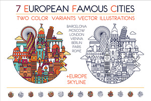 Europ famous cities, an Illustration by LisaKolbasa