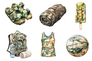Camouflage Summer Elements Clipart, an Illustration by Dream Creation (Thumbnail 4 of 6)