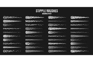 Ink scatter brush, stipple drawing