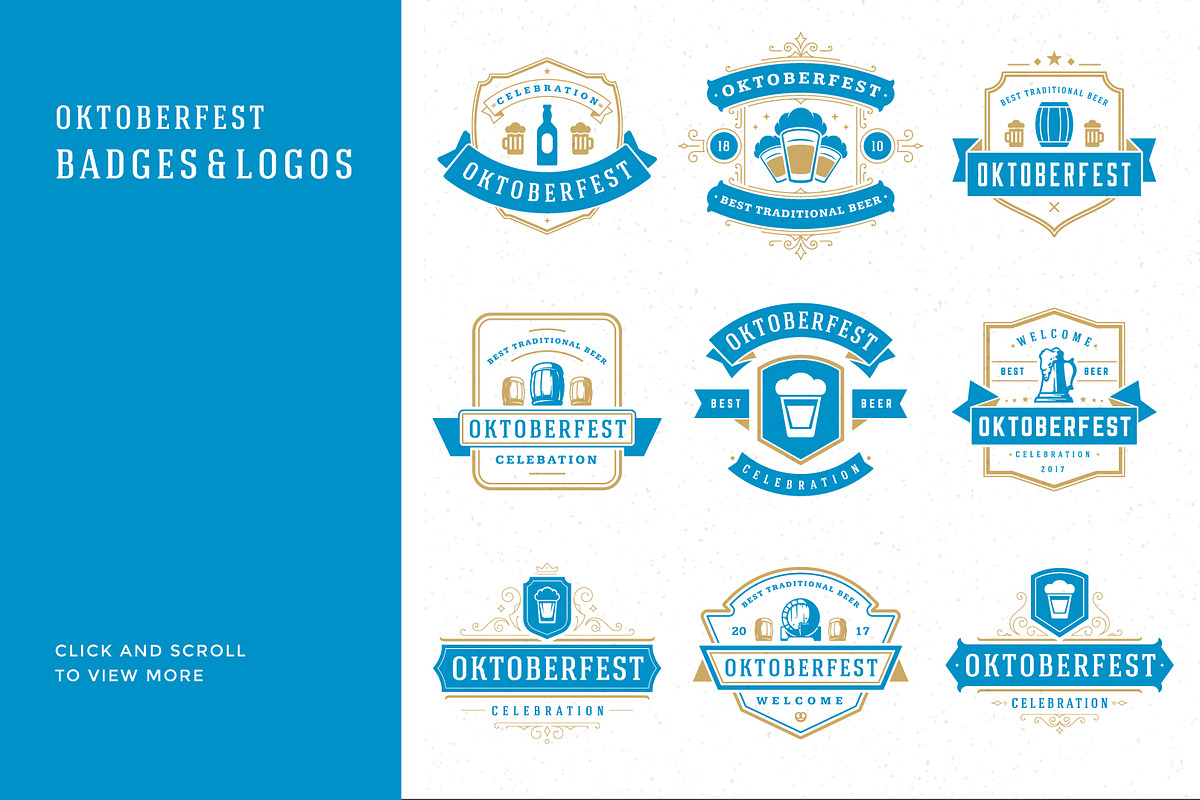 Oktoberfest vintage badges & labels, a Branding & Logo Template by Vasya Kobelev (Photo 12 of 25)