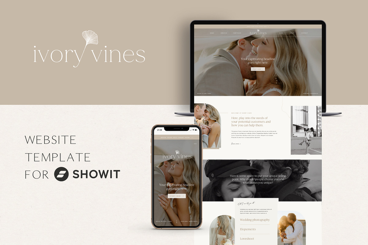 Neutral Showit website template, a Websites & App Template by Wonderlik Webdesign (Photo 1 of 6)
