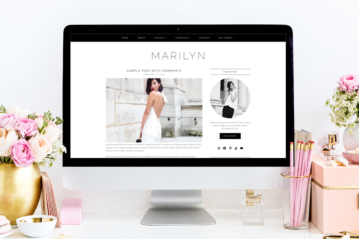 Feminine WordPress Theme | Marilyn, a WordPress Template by Hello Chic Designs (Photo 2 of 2)