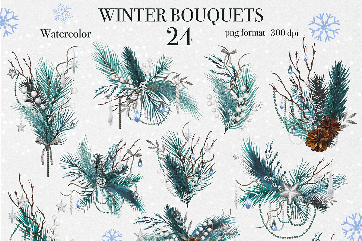 Winter Animal Watercolor Clipart Set, an Animal Illustration by DiashaArt (Photo 5 of 22)