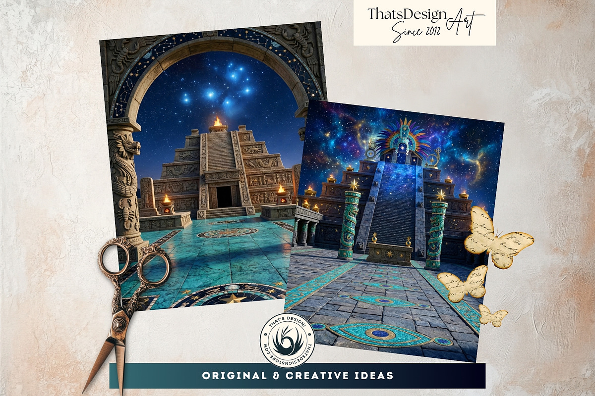 Aztec Backdrops Mythology Papers, a Background Graphic by ThatsDesignArt (Photo 5 of 14)