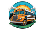 Retro School Bus Graphic PNG, a Transportation Illustration by Ghagra (Thumbnail 2 of 3)