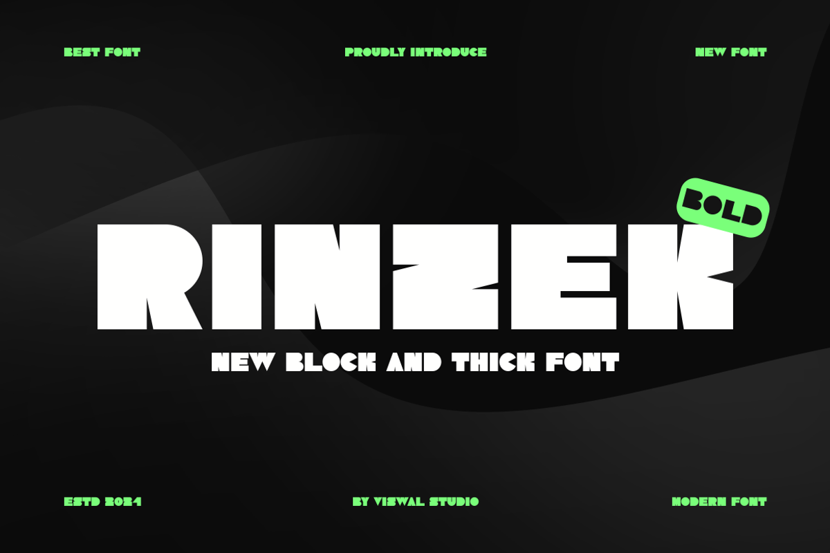 Rinzek - Bold Modern Font, a Sans Serif Font by Viswal Studio (Photo 1 of 6)