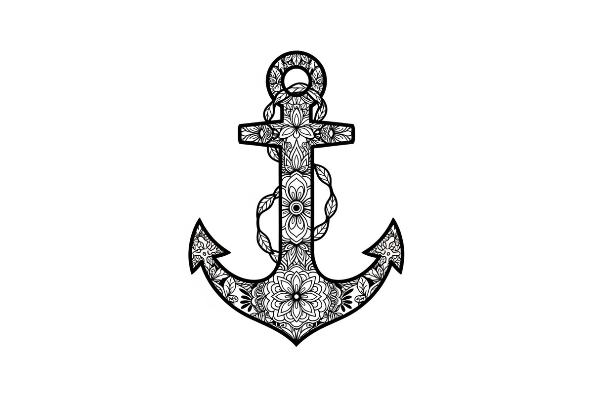 Ornamental Anchor Silhouette SVG, an Illustration by Designs_River (Photo 25 of 31)