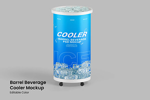 Barrel Beverage Cooler Mockup, a Household Mockup by renderstockmarket