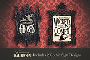 Victorian Goth Halloween, a Seasonal Illustration by WhiteRiverStudio (Thumbnail 3 of 8)