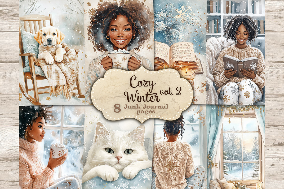 Cozy Winter Junk Journal Paper, a Person Illustration by GlamArtZhanna (Photo 1 of 10)