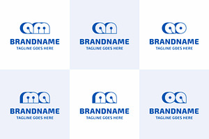 Letters AM MA AN NA AO OA Bold Logo