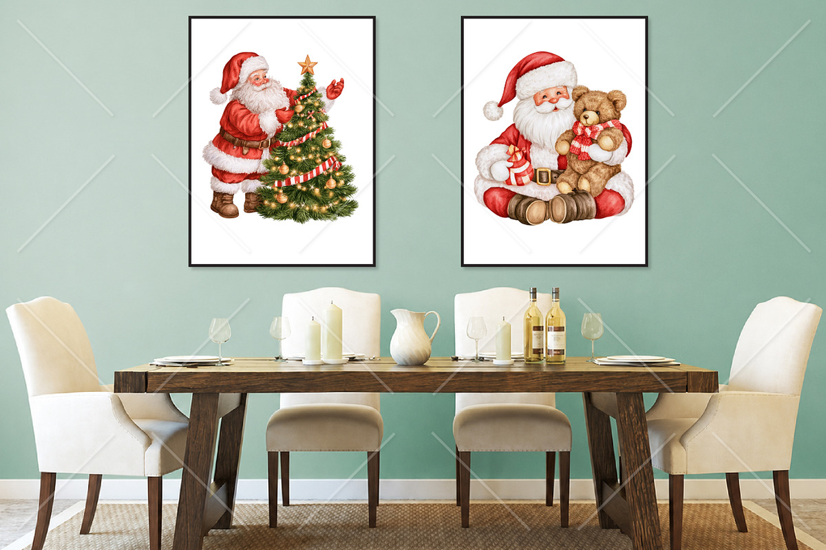 Whimsical Christmas Santa Clipart, a Seasonal Illustration by Canvas Craft (Photo 7 of 10)