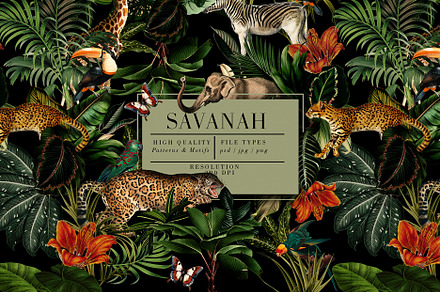 Savanah Pattern Summer, a Wallpaper Graphic by Luiz da Rolt