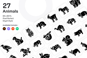 Animals Icons Set - Glyph, a Solid Icon by Kmg Design