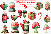 Whimsical Christmas Clipart, an Illustration by Watercolor design (Thumbnail 1 of 6)