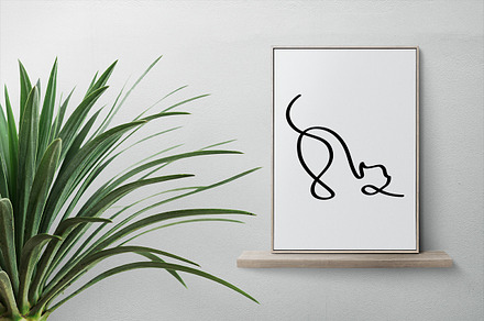 Modern Cat drawing vector art