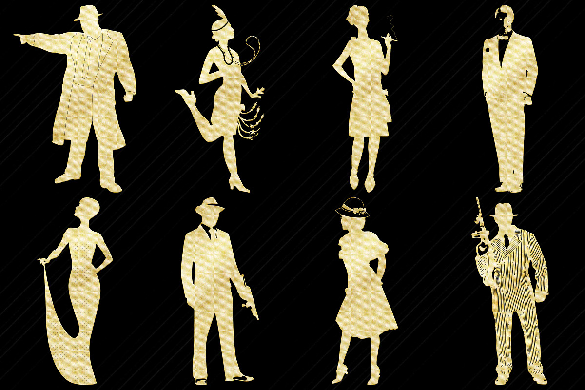 Gatsby Gold Foil People Clip Art, a Person Illustration by FrankiesDaughtersDesign (Photo 4 of 5)