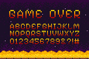 Game over pixel font. 8bit arcade, an Object Illustration by Stock-Smart-Start (Thumbnail 2 of 3)