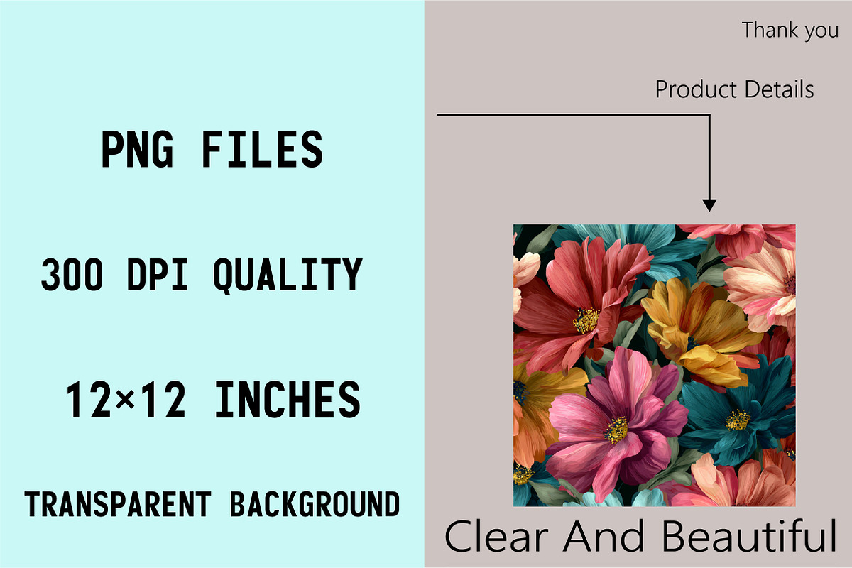 Oversized Floral Seamless Patterns, a Pattern Graphic by SVGArt (Photo 6 of 9)
