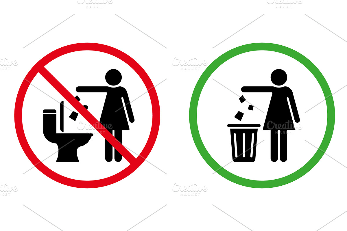 Forbidden Drop Rubbish Icons, an Object Illustration by Vector Creator