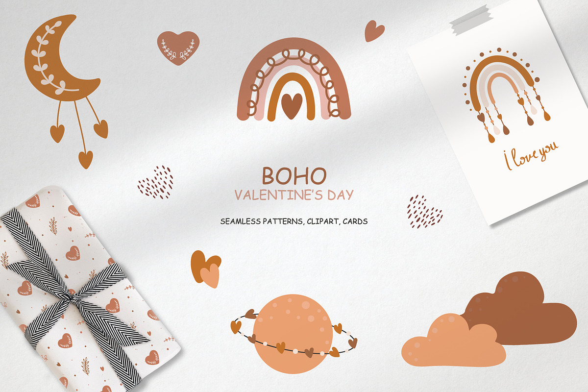 Boho Valentine's Day, a Pattern Graphic by linakilljoy (Photo 1 of 8)