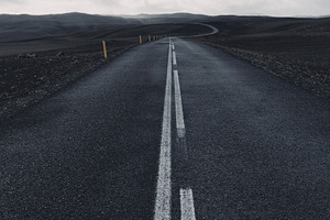 Black road in Iceland