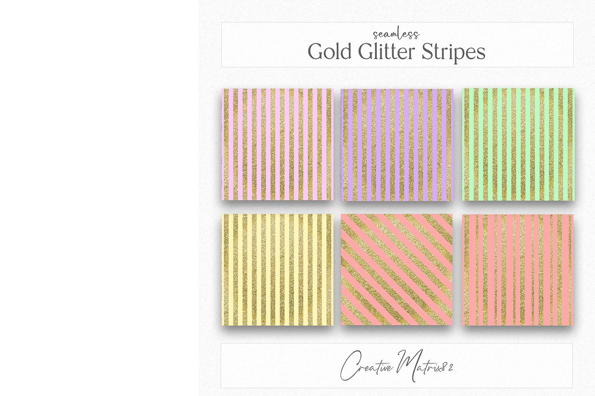 Gold Glitter Stripes Digital Paper, a Texture Graphic by Creative Matrix82 (Photo 6 of 6)