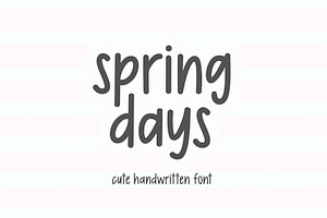 Spring Days | Cute Handwritten Font