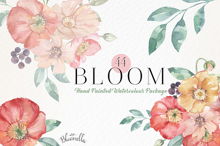 Bloom Floral Clipart 44 Watercolor