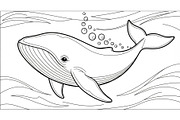 Whale Line Art Vector Bundle, an Illustration by yasushie (Thumbnail 21 of 51)